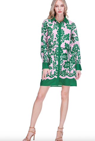 Shirtdress in Jade Petals