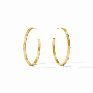 Crescent Stone Hoop in Cubic Zirconia in Large
