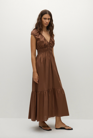 Hedda Maxi Dress - Chestnut Brown