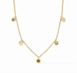 Rainbow Delicate Charm Necklace - Shades of Jade