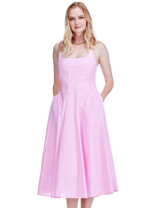 Fitted & Flared Sundress in Candy Pink