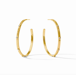Crescent Stone Hoop in Cubic Zirconia in XL