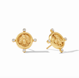 Bee Cameo Stud in Cubic Zirconia