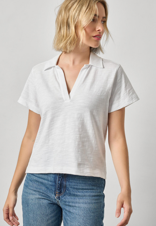 Vintage Short Sleeve Polo in White