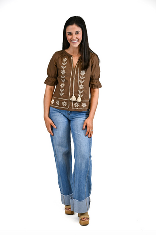 Paisley Blouse in Chestnut Vine