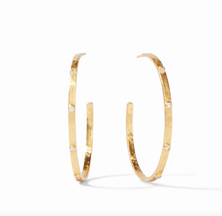 Crescent Stone Hoop - Cubic Zirconia