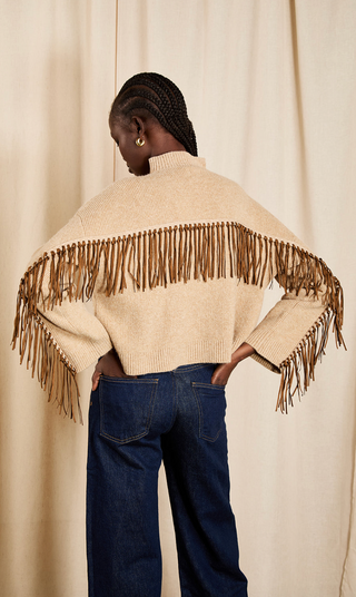Venette Combo Fringe Knit Sweater