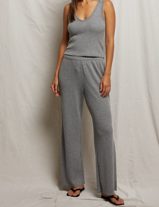Waffle Drawstring Pant - Heather Grey