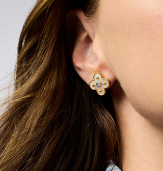 Colette Stud in Chalcedony Blue