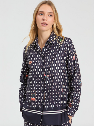 Button Up in Geo Print