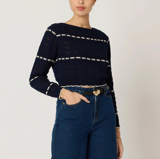 Estrella Sweater - Dark Blue/ Ivory