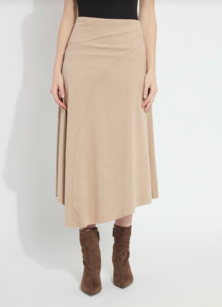 Azalea Asymmetric Hem Vegan Suede Skirt