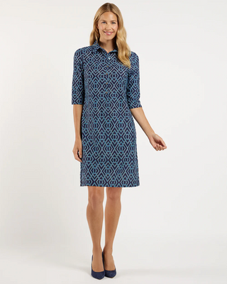 Susanna Dress - Garden Lattice Navy/Peacock