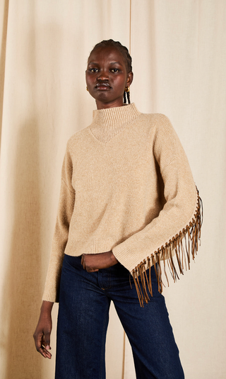 Venette Combo Fringe Knit Sweater